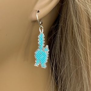 CAT BUTT Handcrafted Beaded Delica & SS Earrings